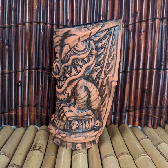 Frankie's Tiki Room Blood Orange Surf Dragon Tiki Mug Swizzles Big Toe Tiki Farm - Picture 4 of 11